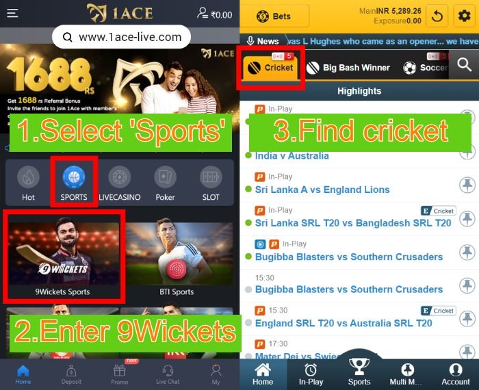 1Ace 9Wickets sports betting system 123